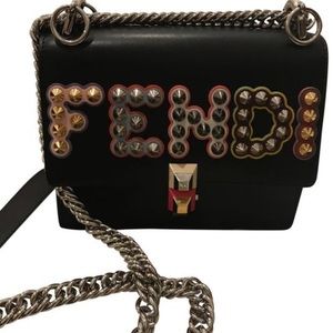 Fendi Leather Kan Crossbody/Shoulder Bag